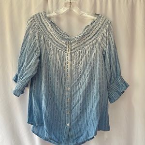 Miss Me Blue/White Blouse Size M
